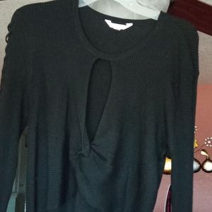 Black long sleeve knit dress